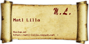 Matl Lilla névjegykártya